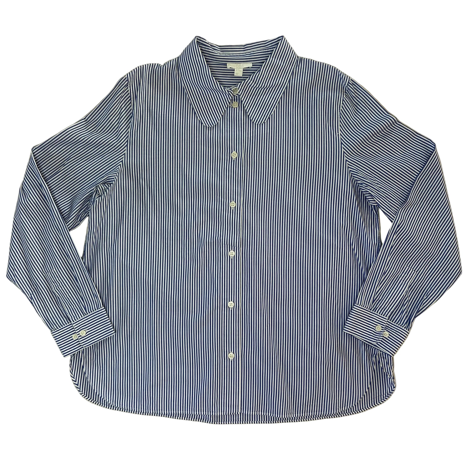 Secondhand white and blue striped cotton COS Blouse 