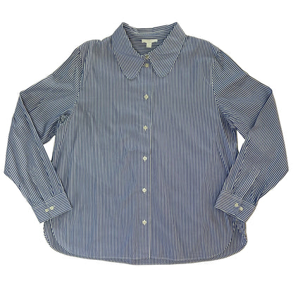 Secondhand white and blue striped cotton COS Blouse 