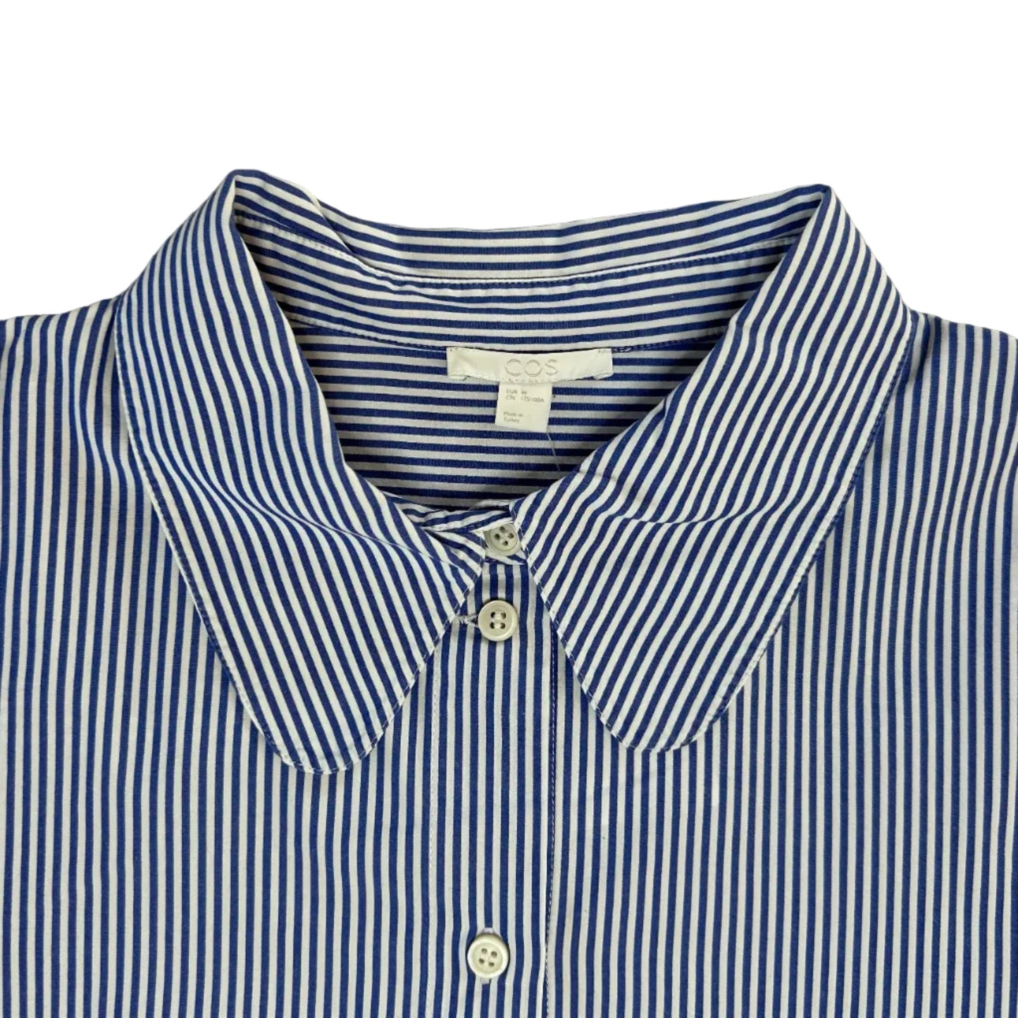Secondhand white and blue striped cotton COS Blouse 