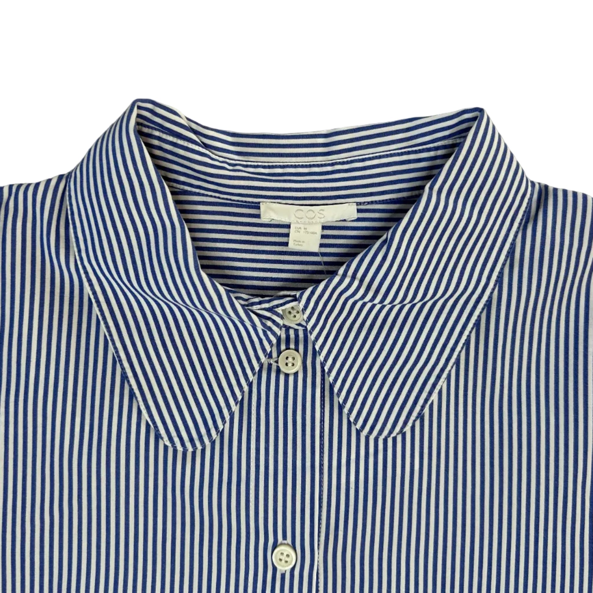 Secondhand white and blue striped cotton COS Blouse 