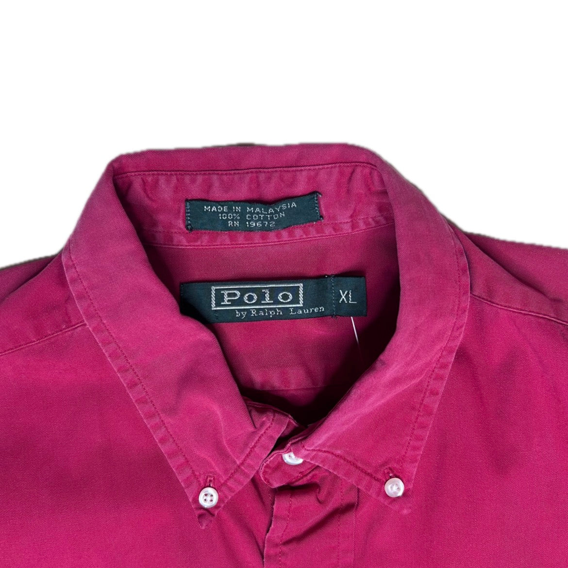 Secondhand red cotton Ralph Lauren Shirt with Short Sleeves 