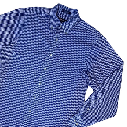 Vintage white and blue checkered Shirt