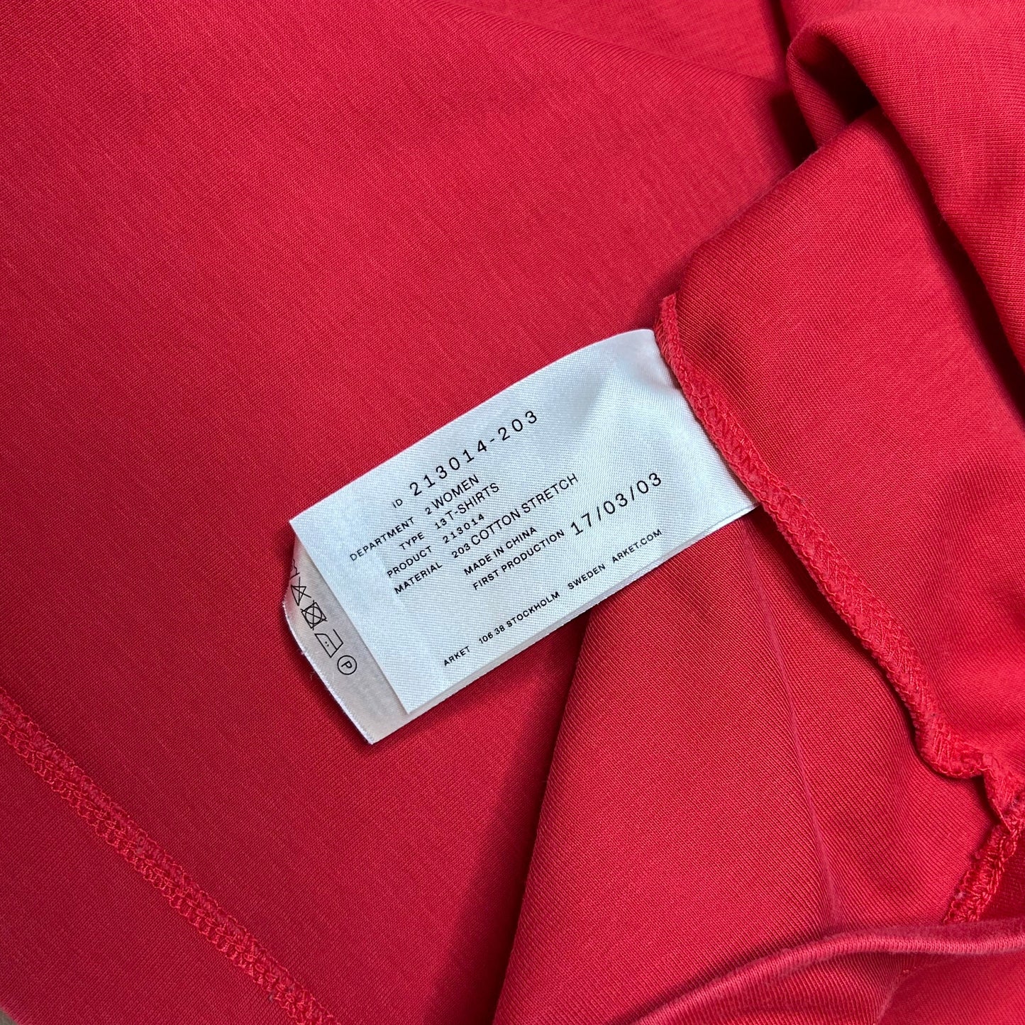 Secondhand red cotton Arket T-Shirt 
