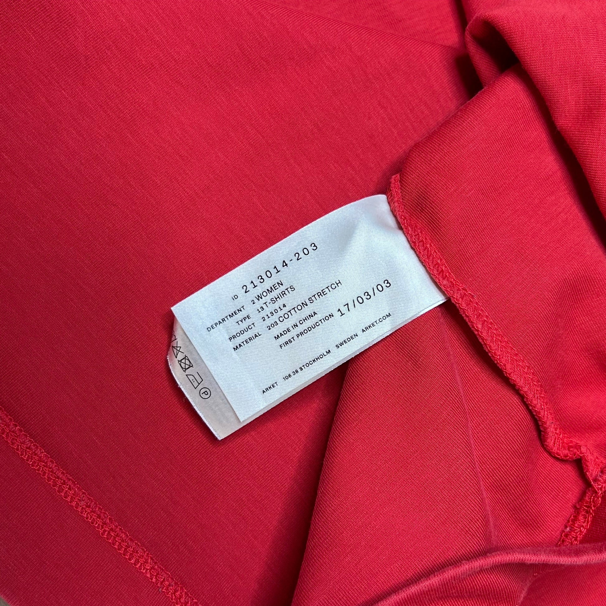 Secondhand red cotton Arket T-Shirt 