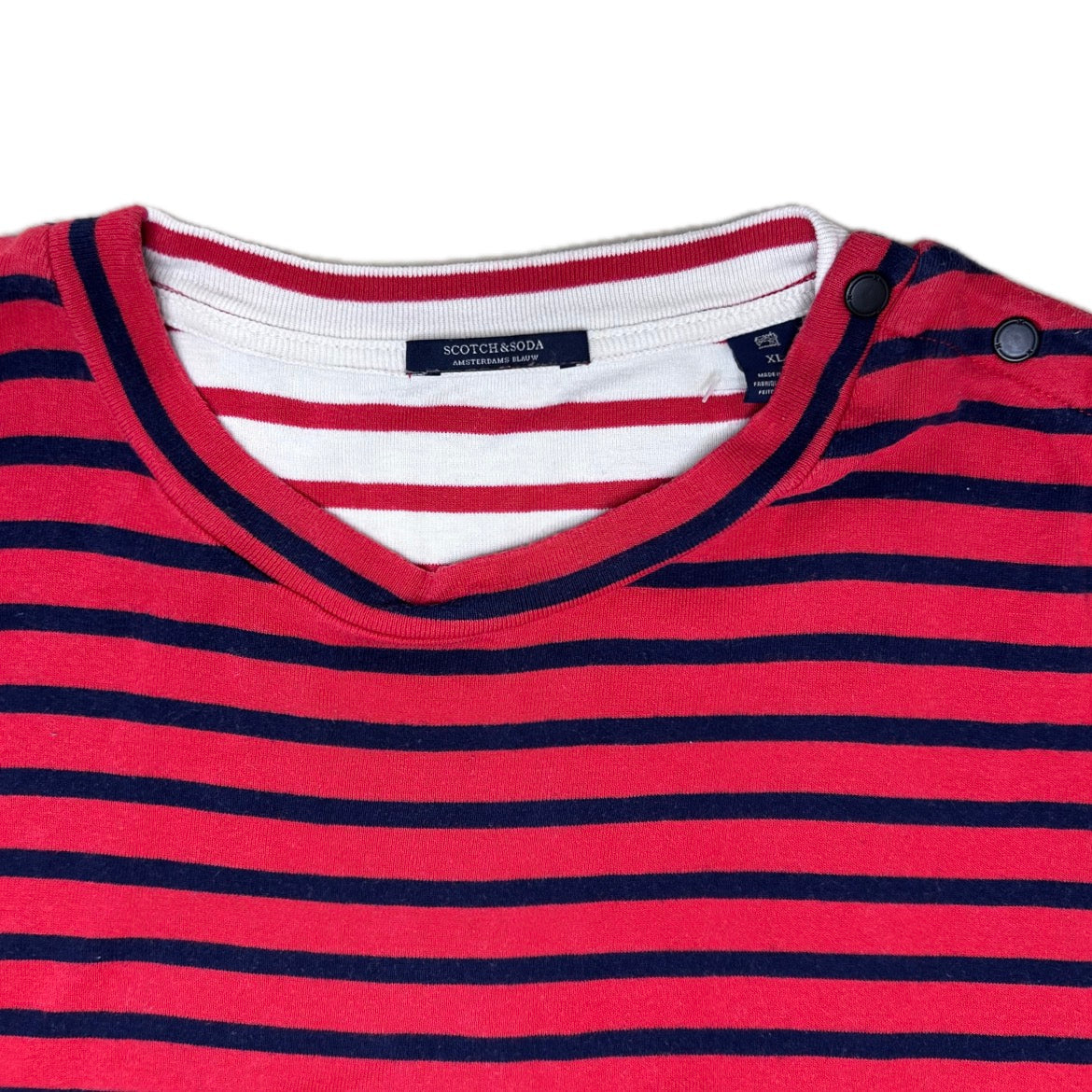 Secondhand red, white and dark blue striped cotton Scotch&Soda Longsleeve
