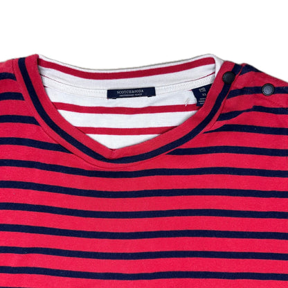 Secondhand red, white and dark blue striped cotton Scotch&Soda Longsleeve