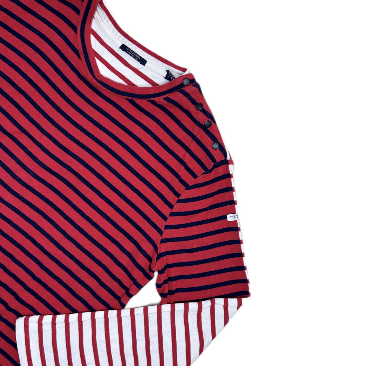 Secondhand red, white and dark blue striped cotton Scotch&Soda Longsleeve