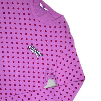Secondhand pink cotton Envii Longsleeve with red polka dots 