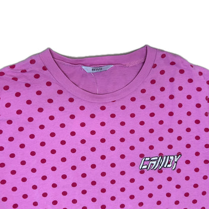 Secondhand pink cotton Envii Longsleeve with red polka dots 