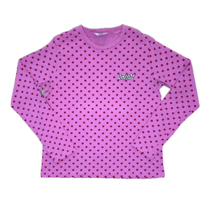 Secondhand pink cotton Envii Longsleeve with red polka dots 