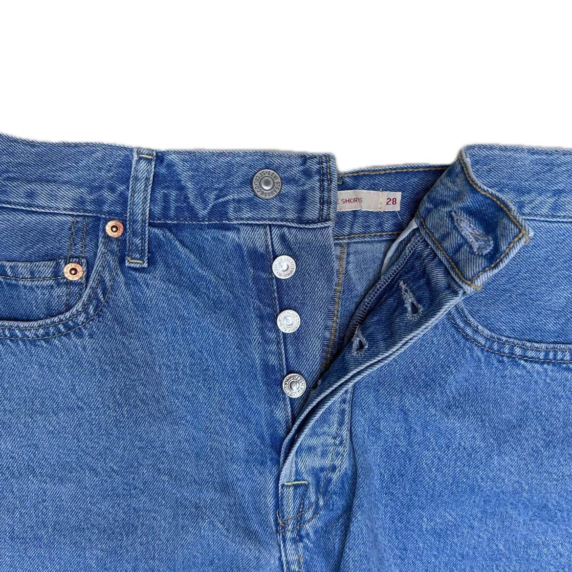 Secondhand blue cotton Levi's Robcage Denim Shorts