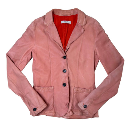 Vintage Prada Blazer / Jacket in a coral color made out of soft leather.