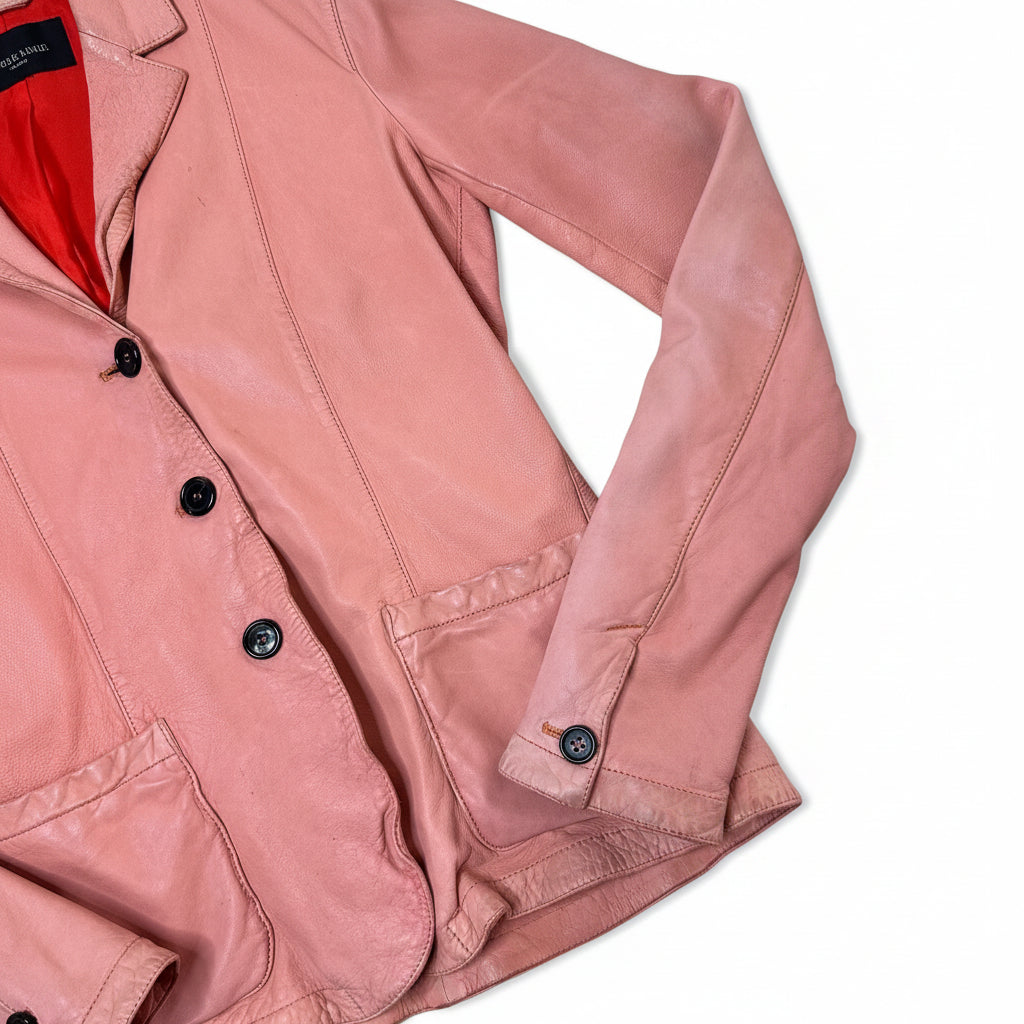 Vintage Prada Blazer / Jacket in a coral color made out of soft leather.