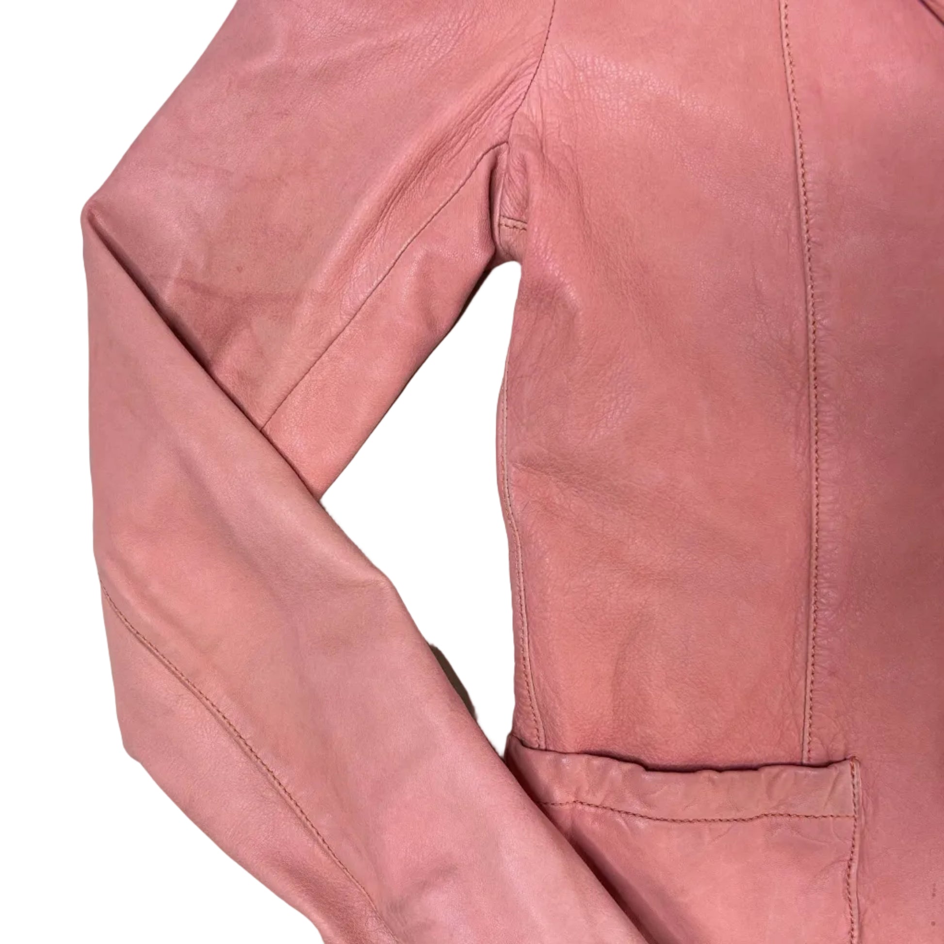 Vintage Prada Blazer / Jacket in a coral color made out of soft leather.