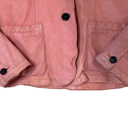 Vintage Prada Blazer / Jacket in a coral color made out of soft leather.