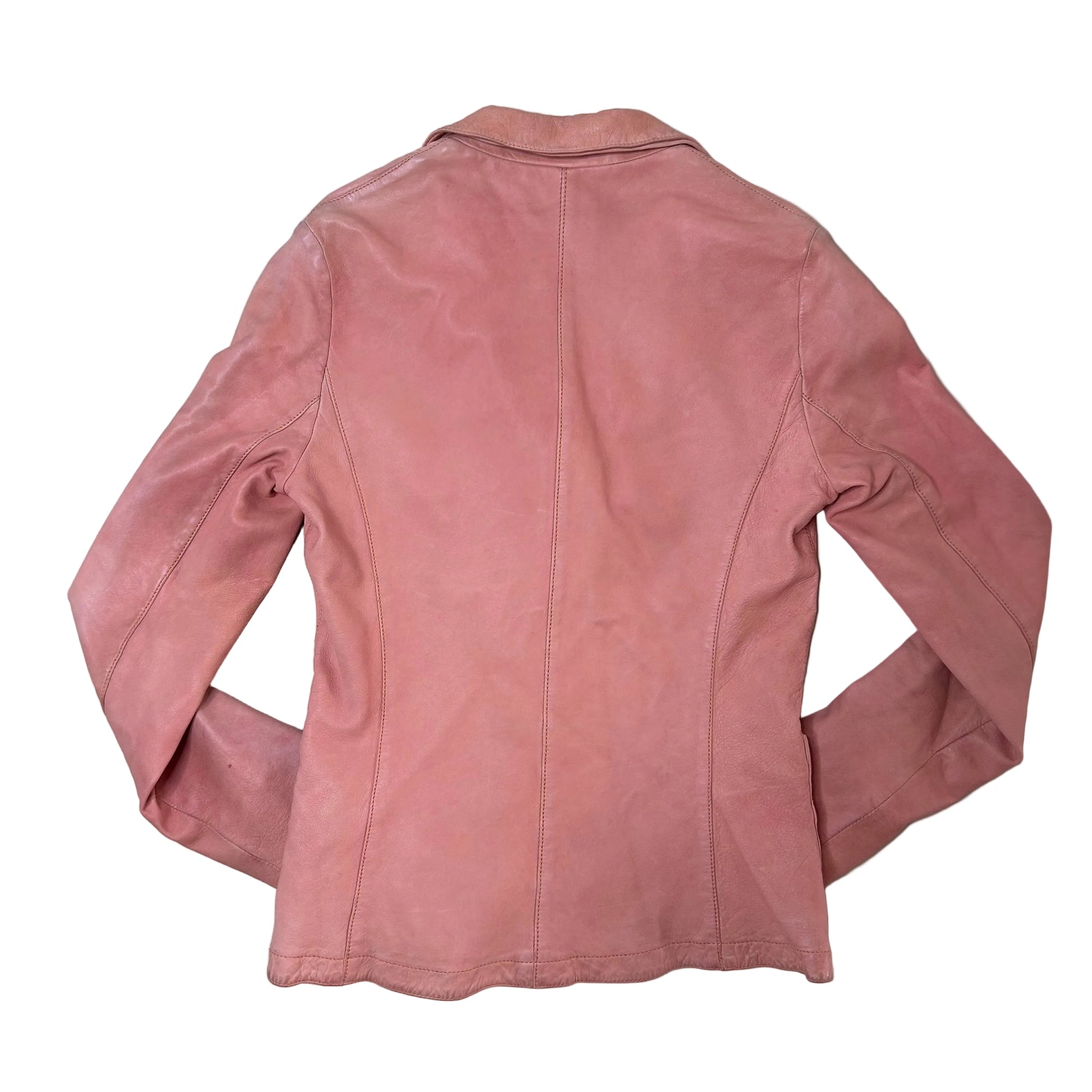 Vintage Prada Blazer / Jacket in a coral color made out of soft leather.
