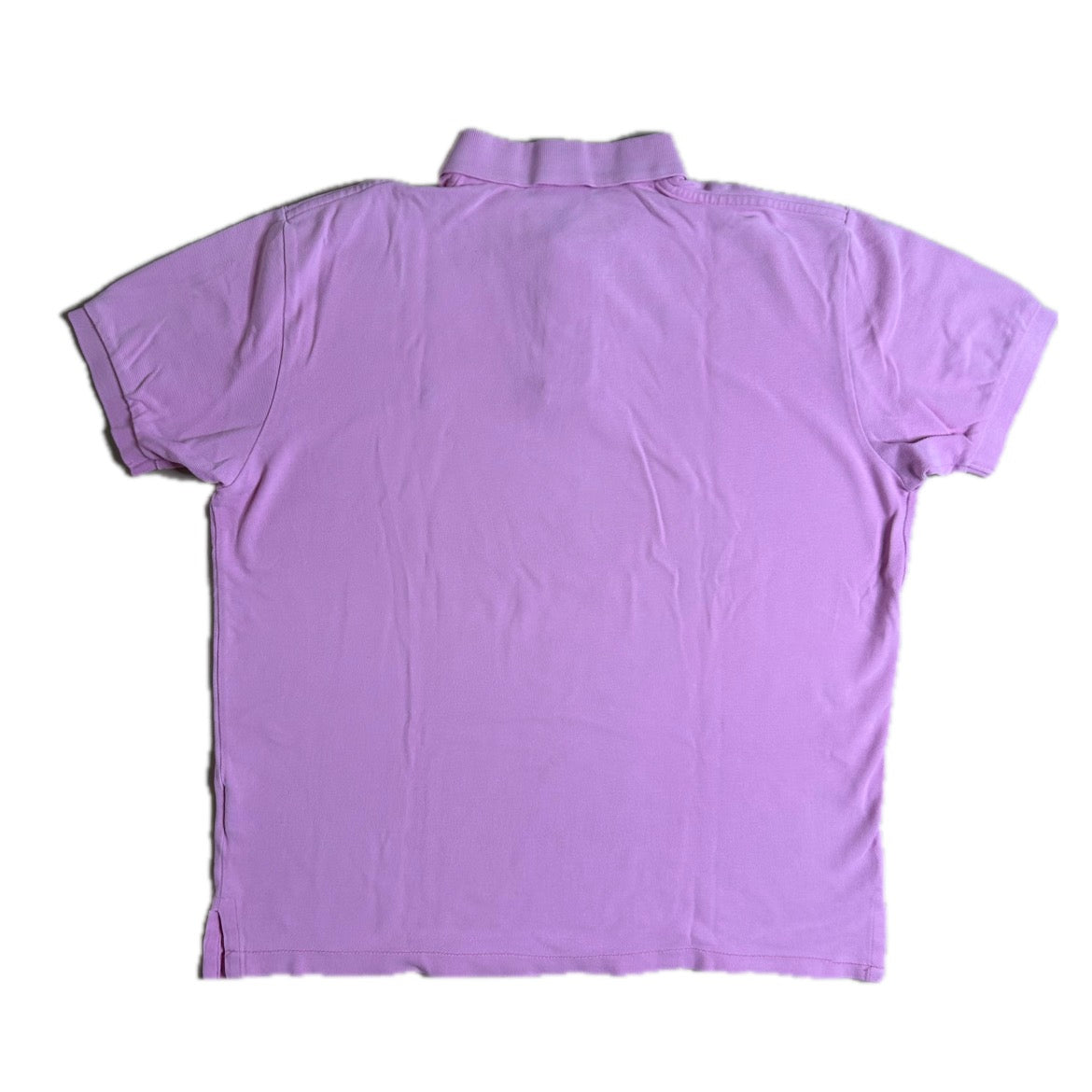 Secondhand light pink cotton Ralph Lauren Polo Shirt with Short Sleeves and green Logo
