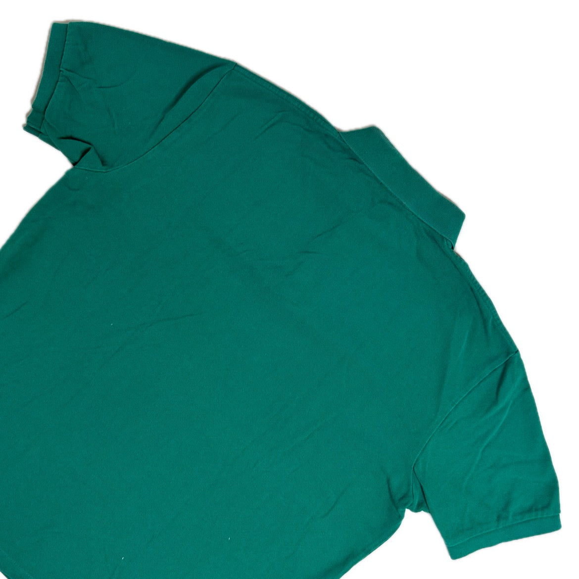 Secondhand green cotton Ralph Lauren Polo Shirt with Short Sleeves and purple Logo