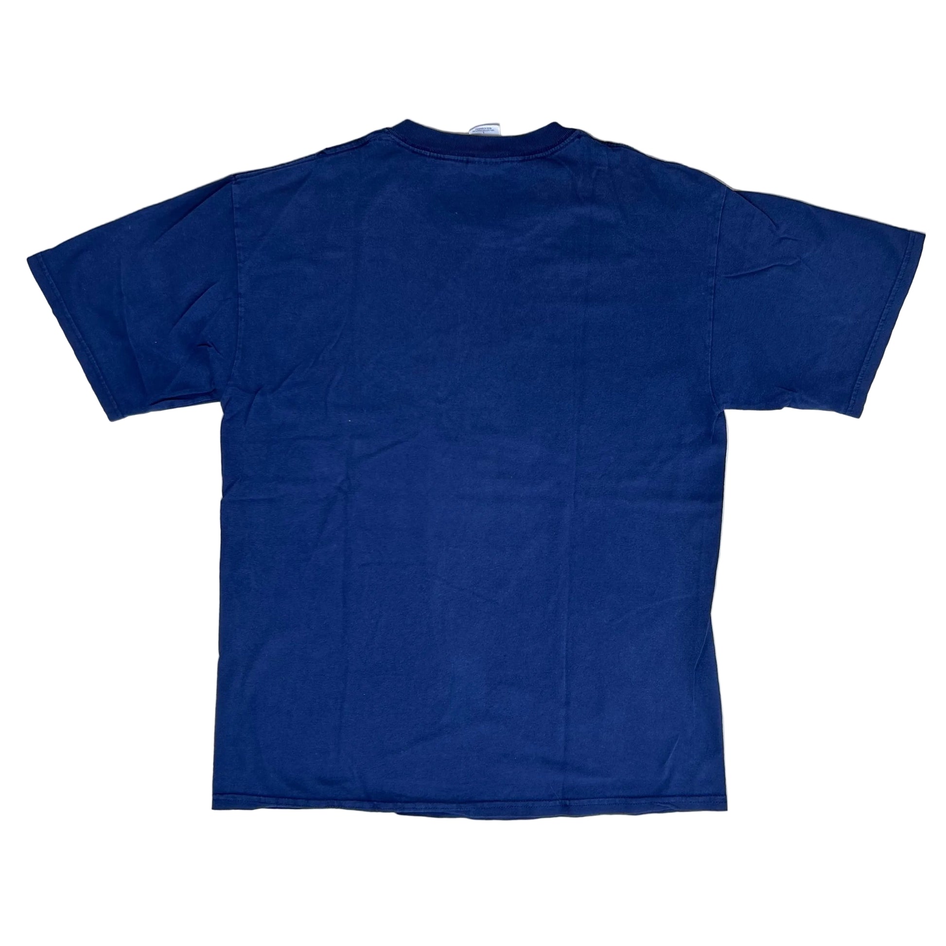 Secondhand dark blue cotton Gildan T-Shirt with Baruch print and Bearcat emblem 