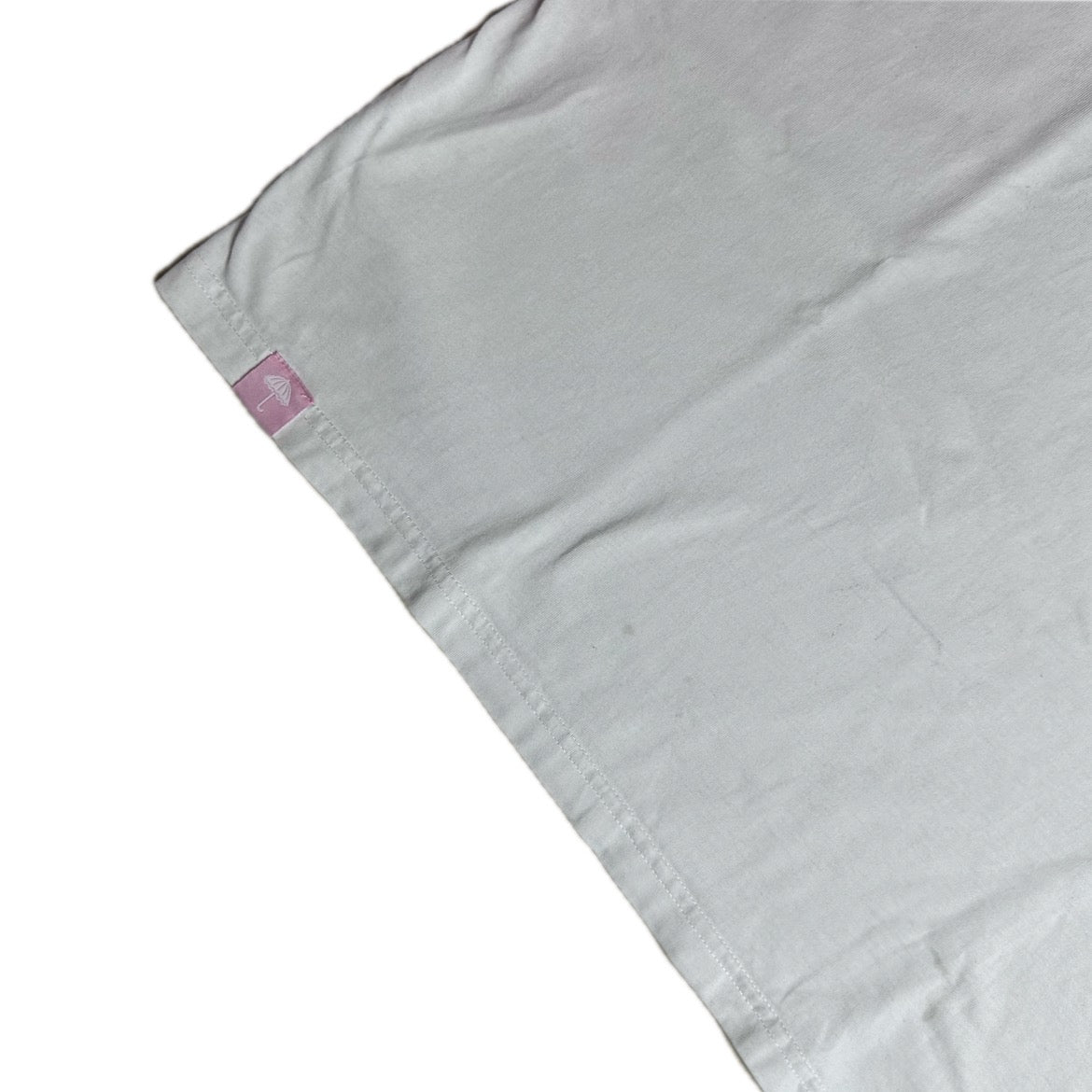 Secondhand white cotton Hélas T-Shirt with colorful print 