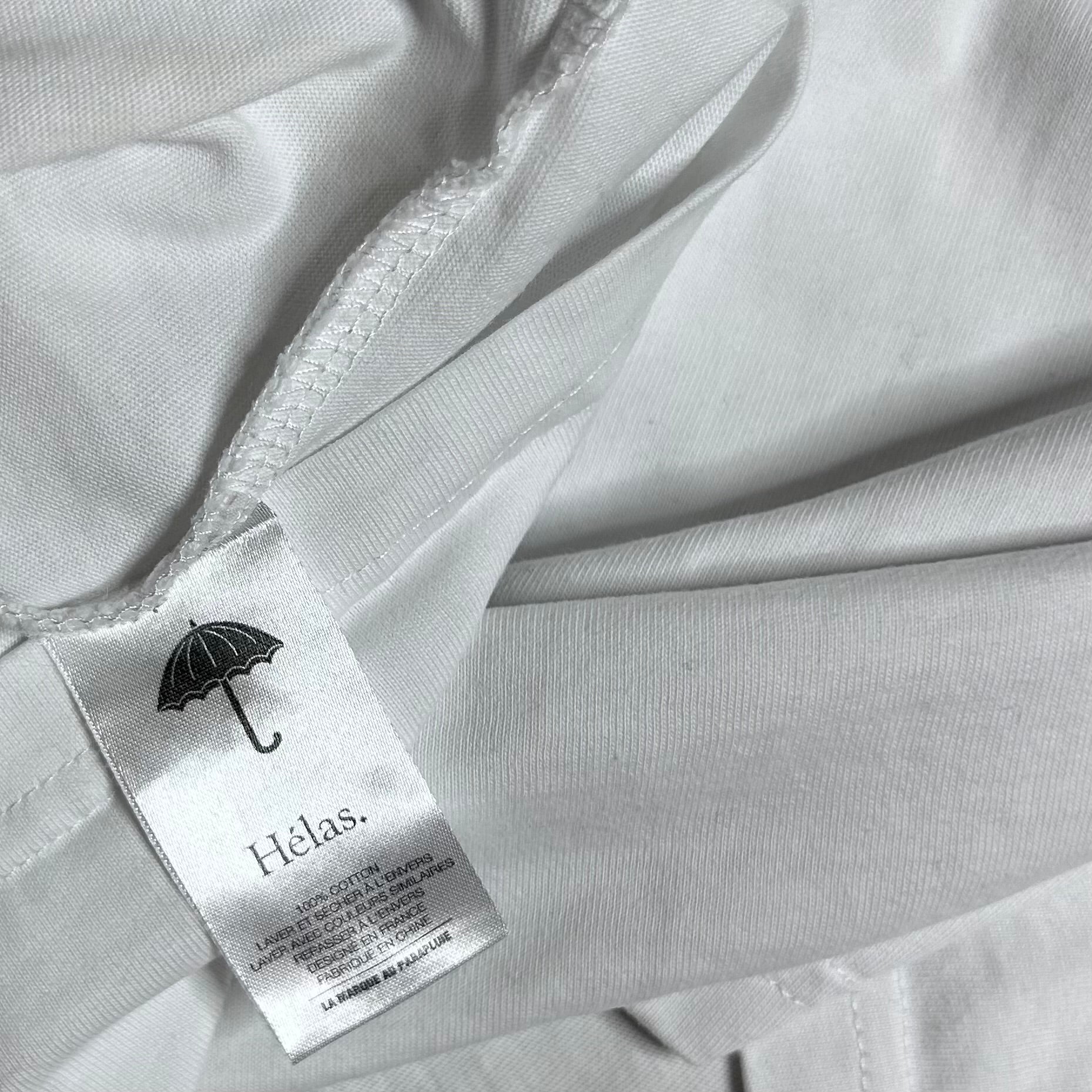 Secondhand white cotton Hélas T-Shirt with colorful print 