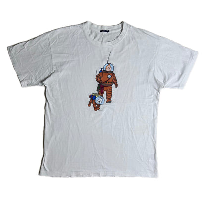 Vintage white cotton Tintin T-Shirt with colorful print 