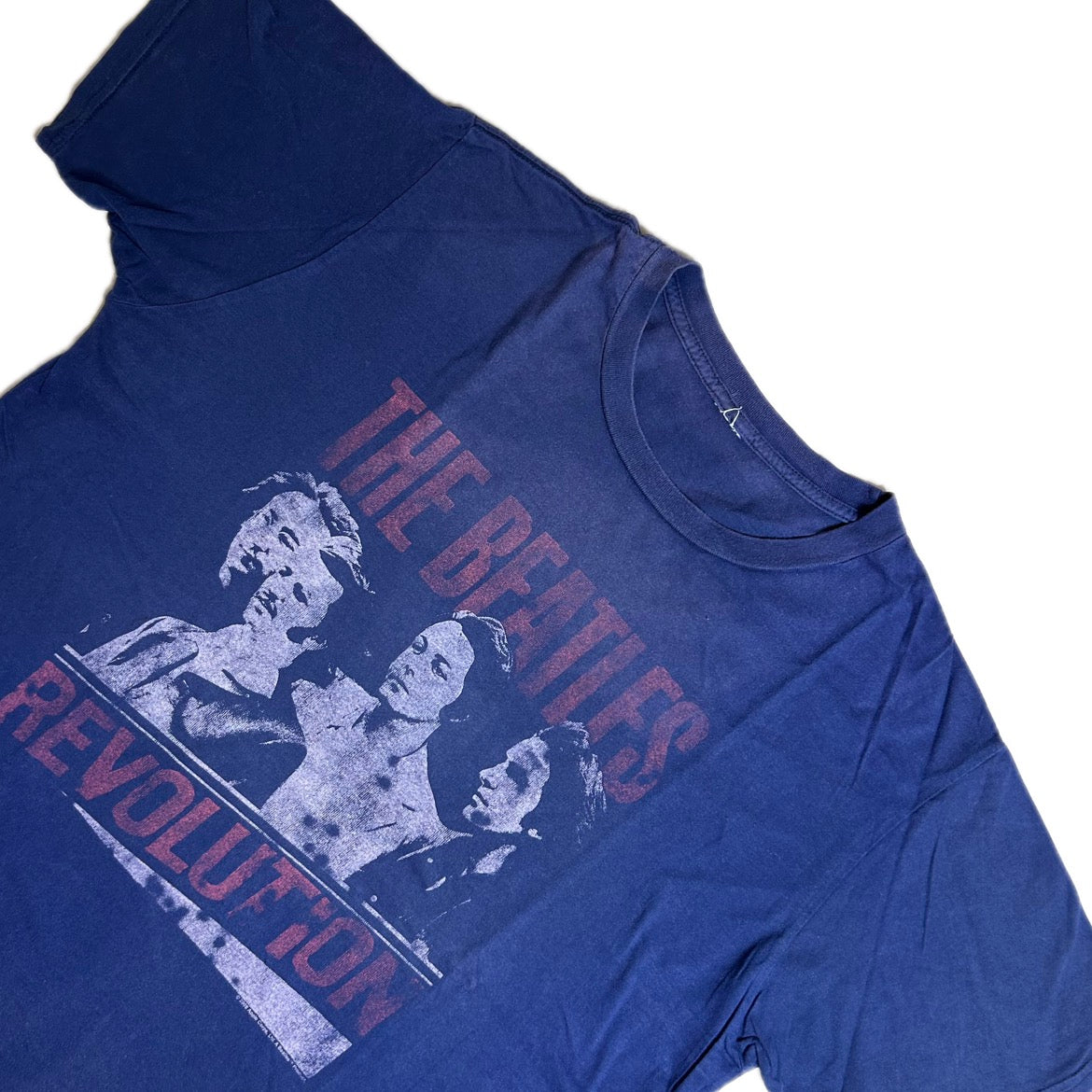 Vintage dark blue cotton T-Shirt with colorful The Beatles print