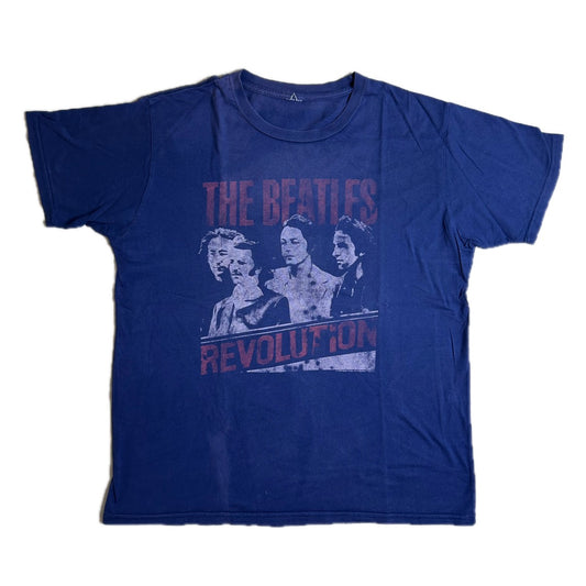 Vintage dark blue cotton T-Shirt with colorful The Beatles print