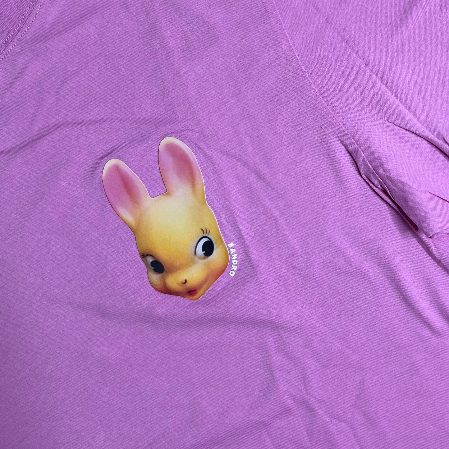 Secondhand pink cotton Sandro T-Shirt with print 