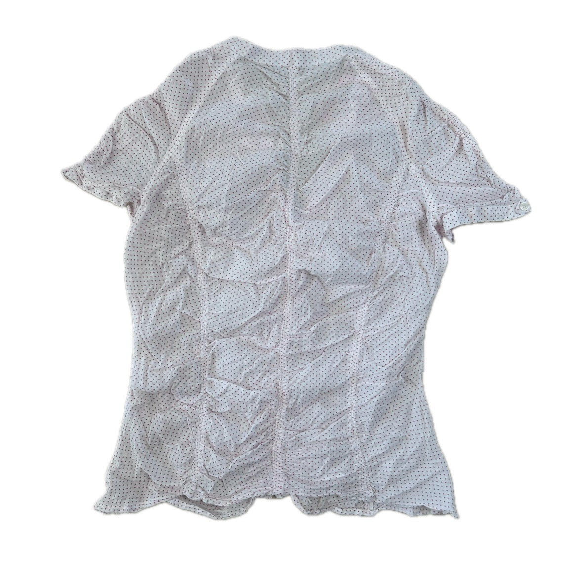 Vintage white cotton Blouse with red dotts 