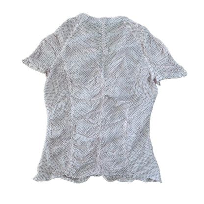 Vintage white cotton Blouse with red dotts 