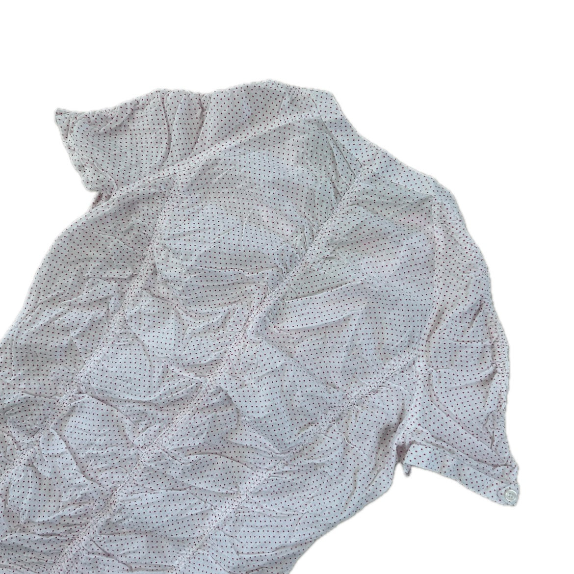 Vintage white cotton Blouse with red dotts 