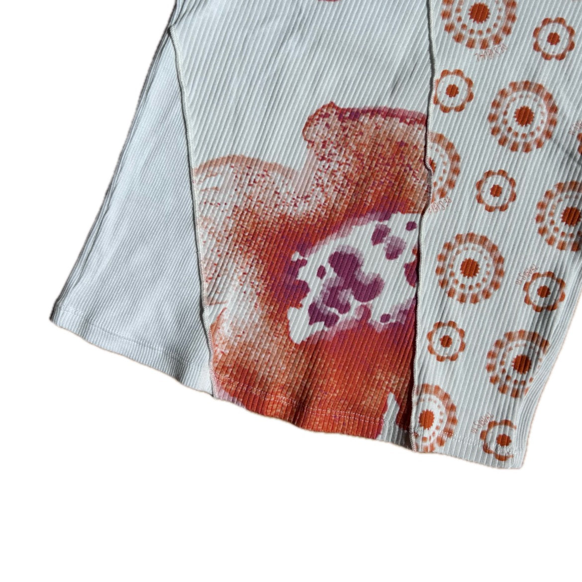 Secondhand white and orange cotton patchwork Desigual T-Shirt 