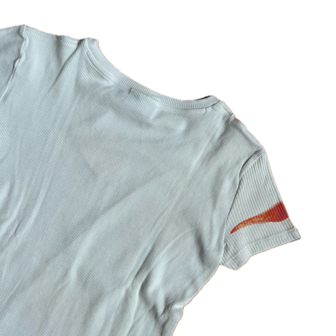 Secondhand white and orange cotton patchwork Desigual T-Shirt 
