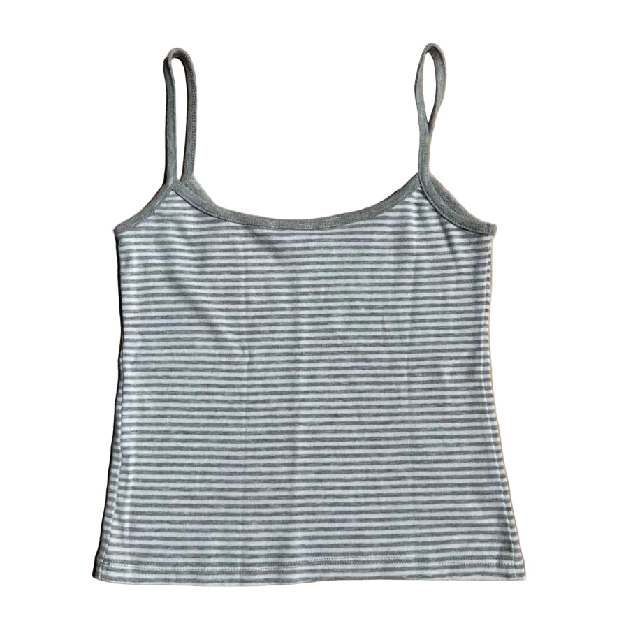 Secondhand white and grey striped cotton Subued Top 