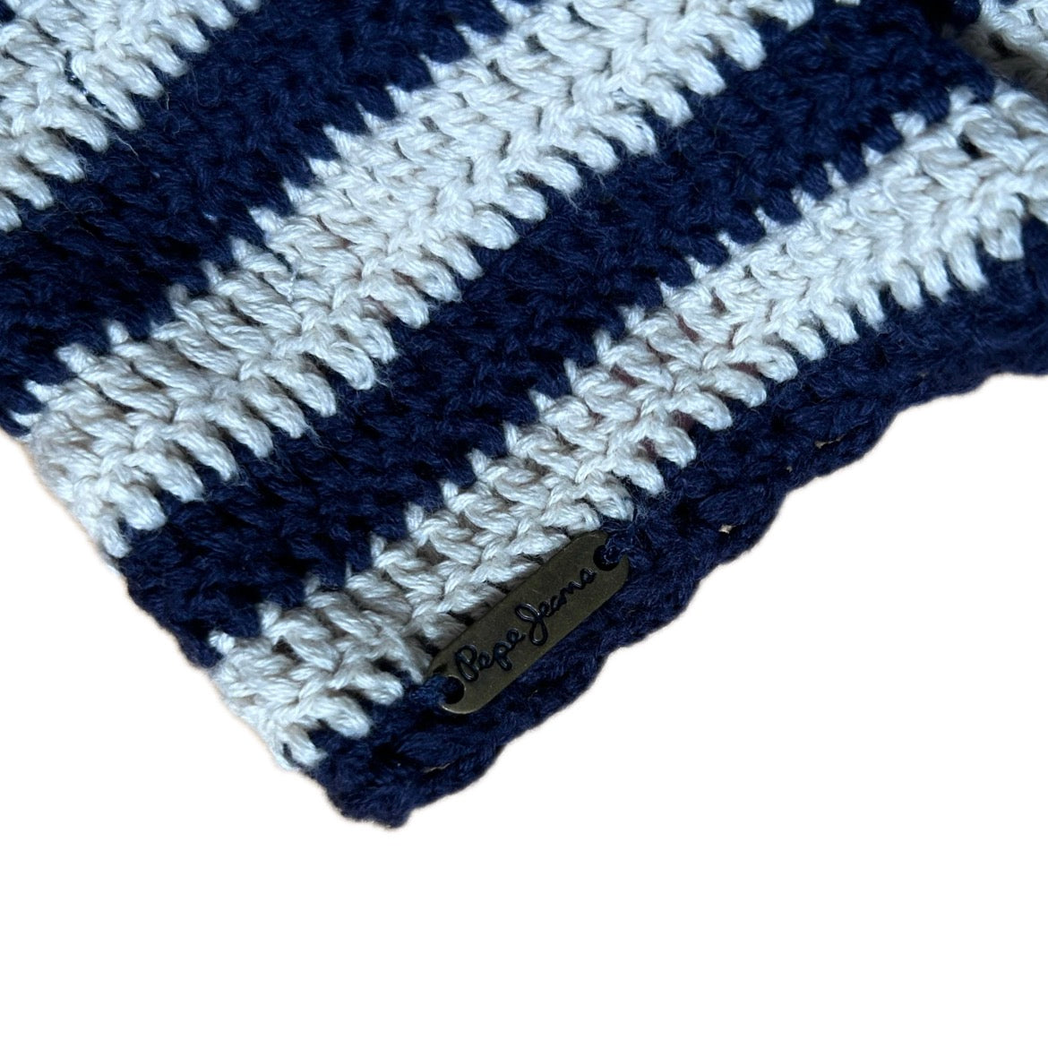 blue and white striped crochet Pepe Jeans Top