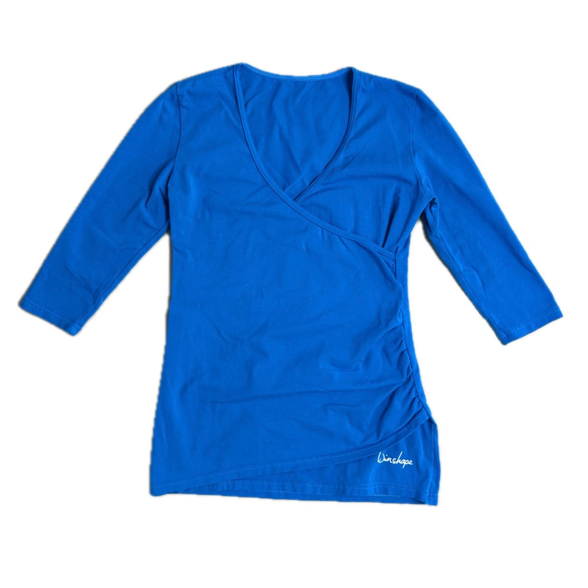 Winhape turquoise cotton Wrap Top 