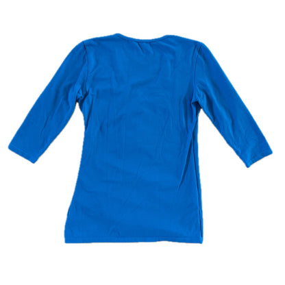 Winhape turquoise cotton Wrap Top 