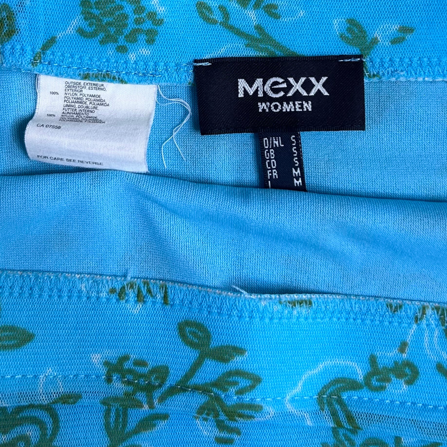 turquoise mesh Mexx Midi Skirt with floral print 