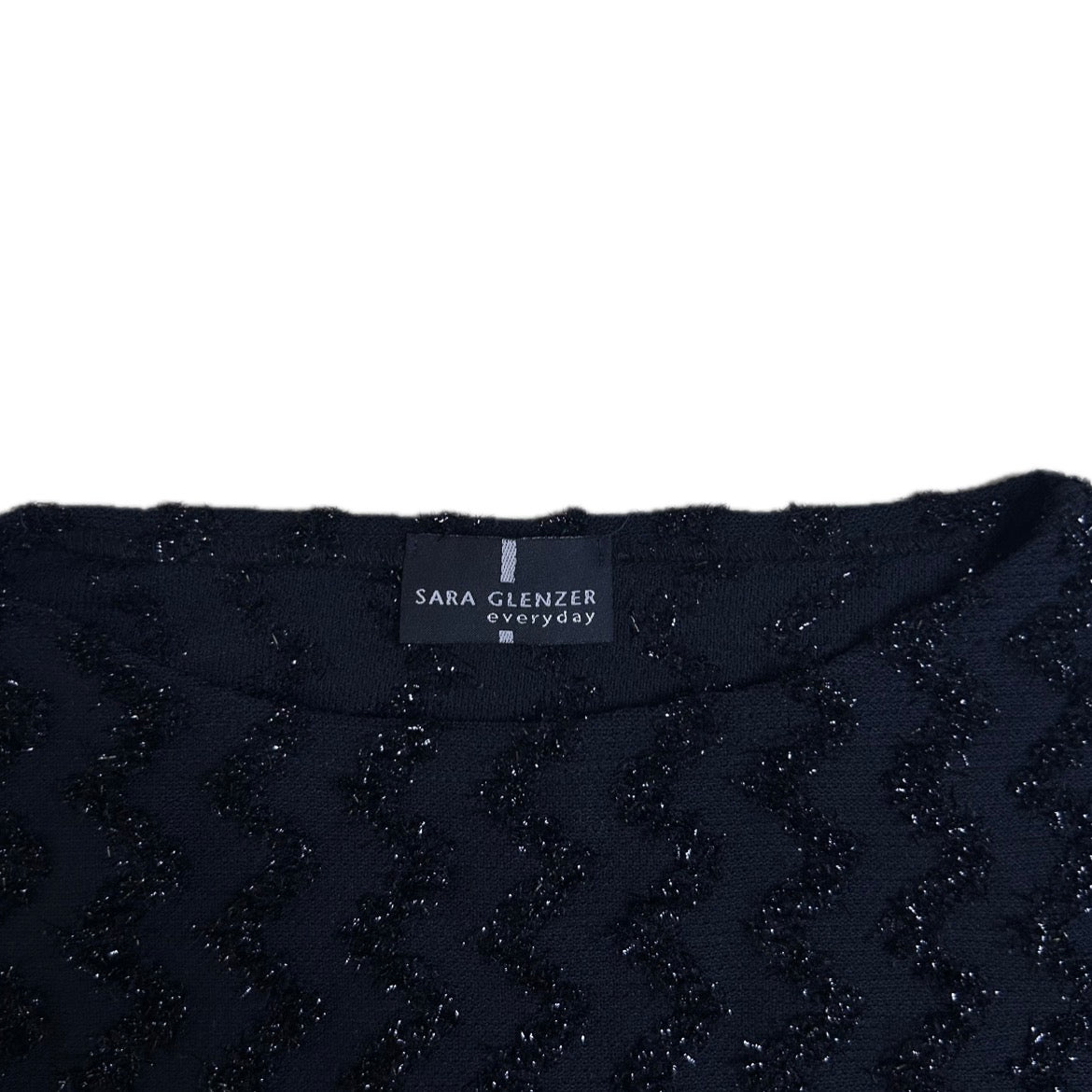 Vintage black glitter Y2K Sara Glenzer 3/4 Longsleeve