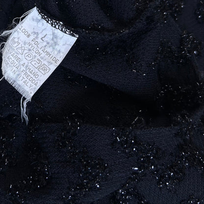 Vintage black glitter Y2K Sara Glenzer 3/4 Longsleeve