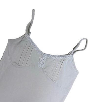 Vintage white cotton Y2K ef-dé Top with Lace 