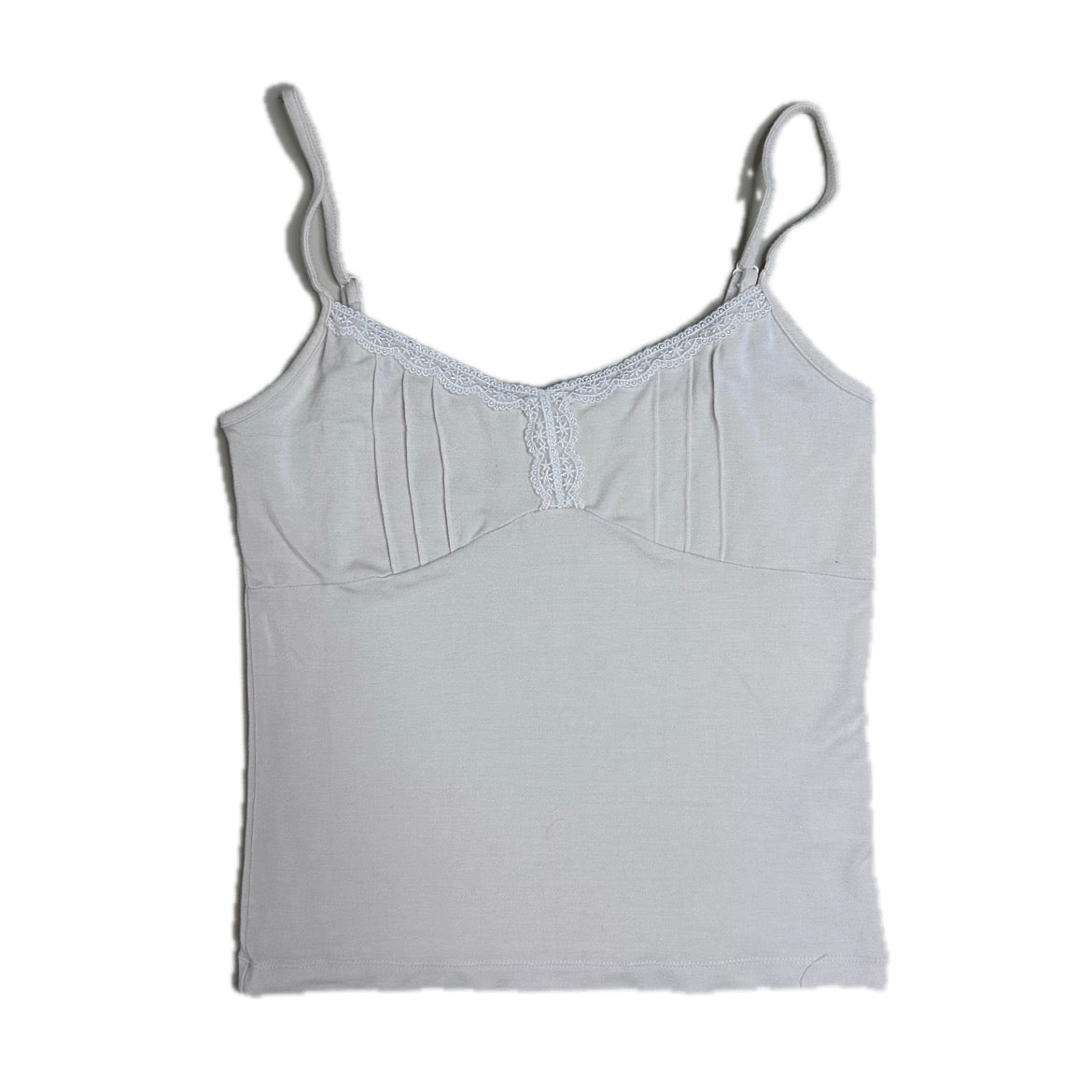 Vintage white cotton Y2K ef-dé Top with Lace 