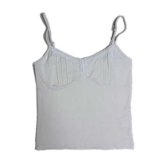 Vintage white cotton Y2K ef-dé Top with Lace 