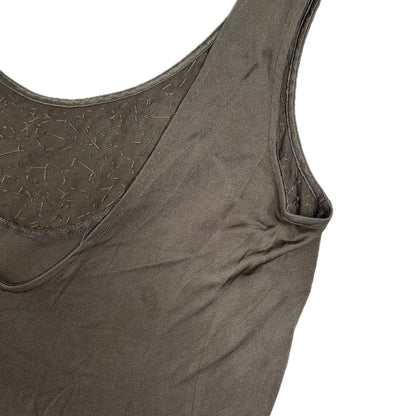 Vintage silk khaki green beaded Y2K Patrizia Pepe Top 