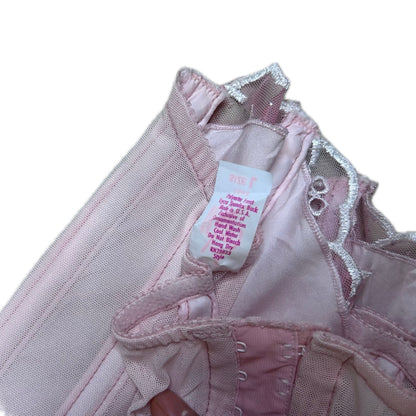 Vintage pink glitter Y2K Faris Corset Top