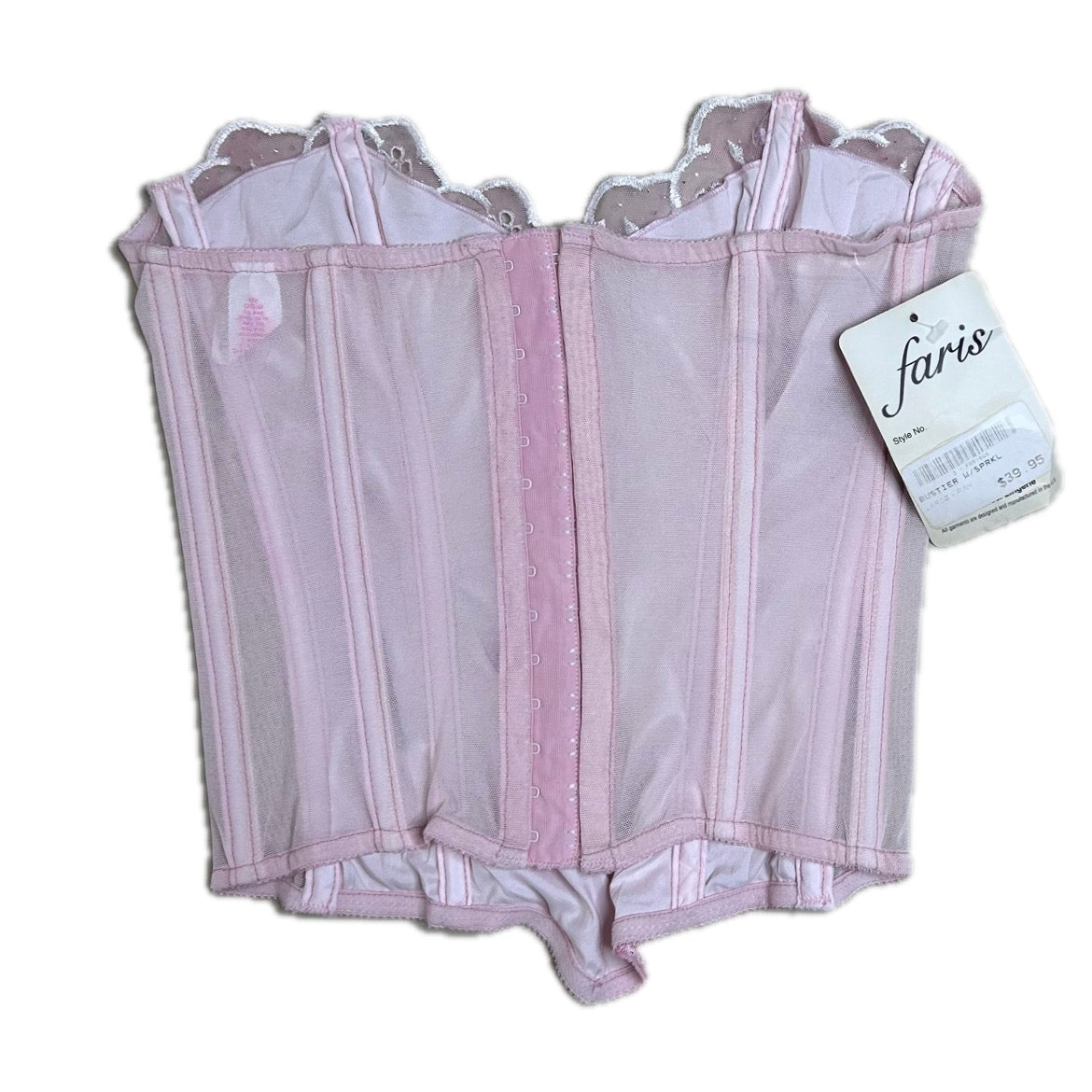 Vintage pink glitter Y2K Faris Corset Top