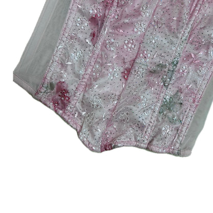 Vintage pink glitter Y2K Faris Corset Top