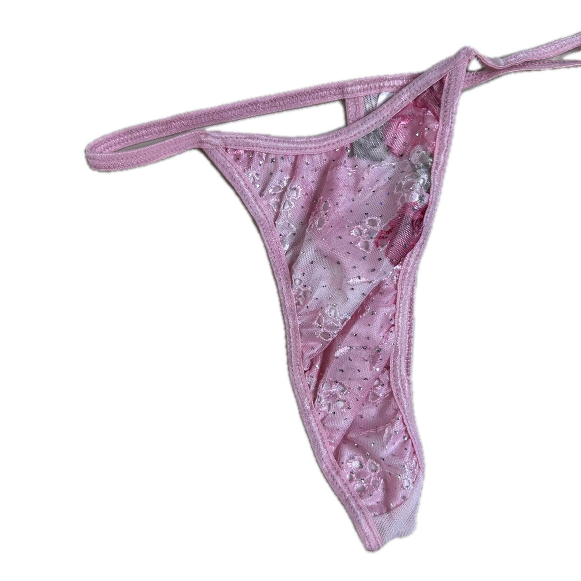 Vintage pink glitter Y2K Faris String
