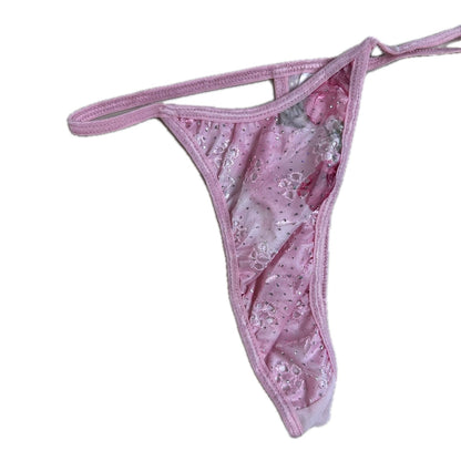 Vintage pink glitter Y2K Faris String